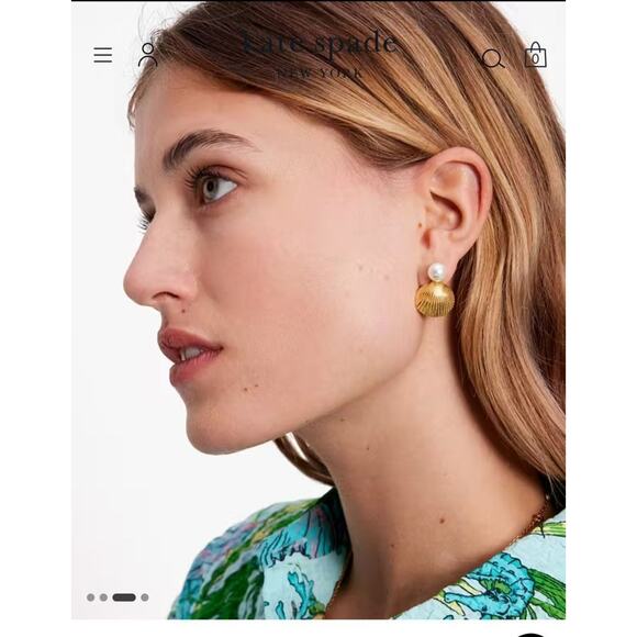 Kate Spade New York Gold Shell & Pearl Earrings - Picture 6 of 9